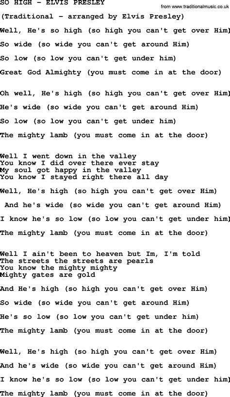 lyrics to so high